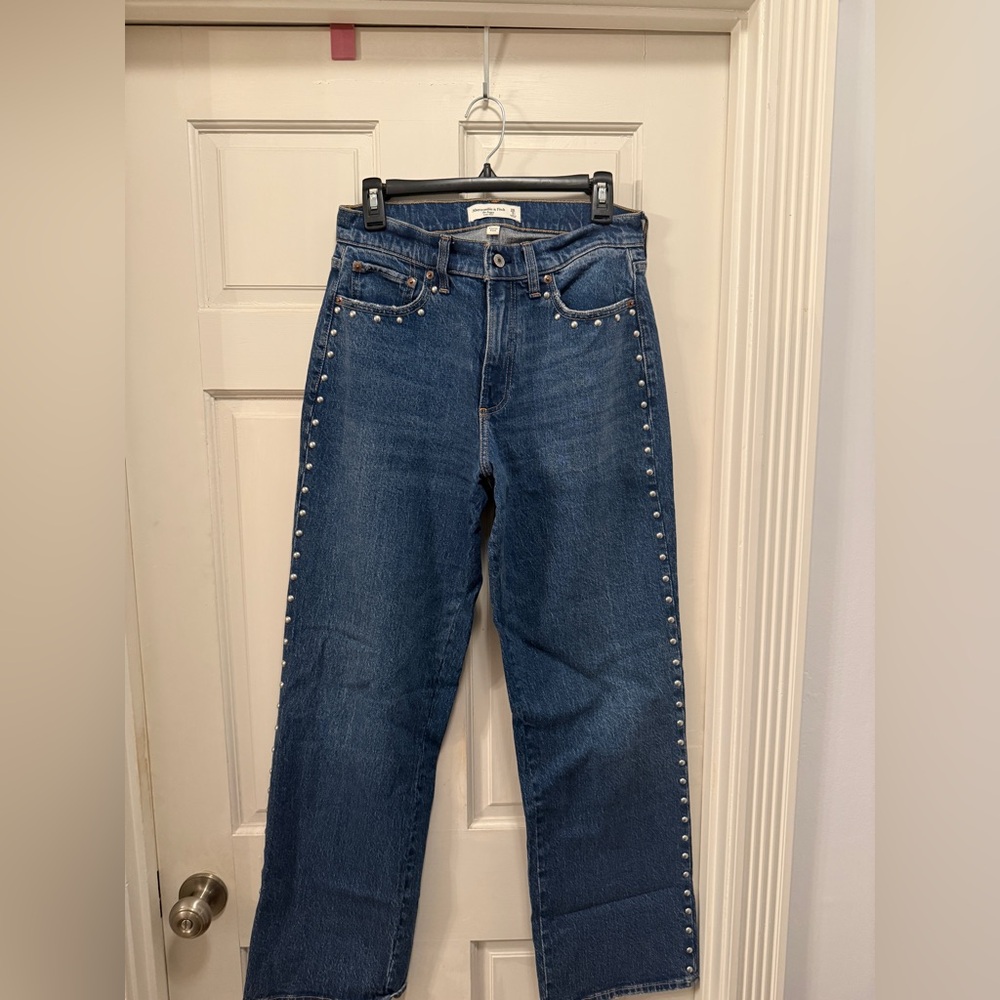 Abercrombie & Fitch Blue Studded Denim Jeans